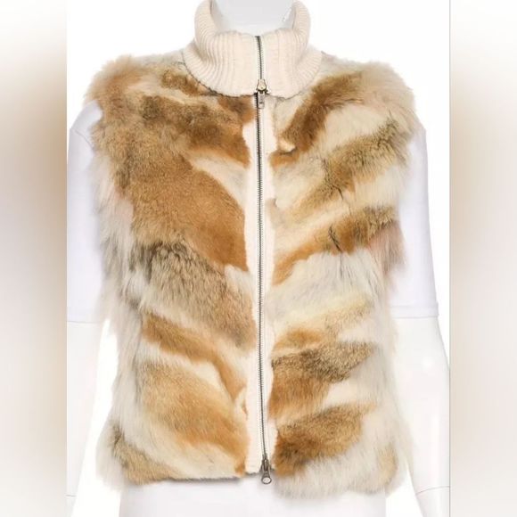Adam Lippes coyote fur vest medium full zip - Picture 2 of 9